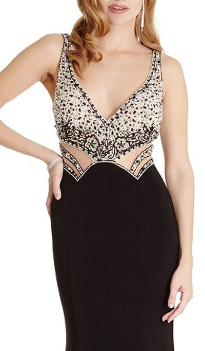Plunging V-neck Evening Dress Dress