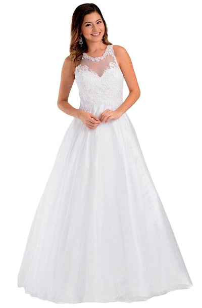 Poly USA 7490 - Sleeveless Embroidered Wedding Gown Wedding Dresses L 