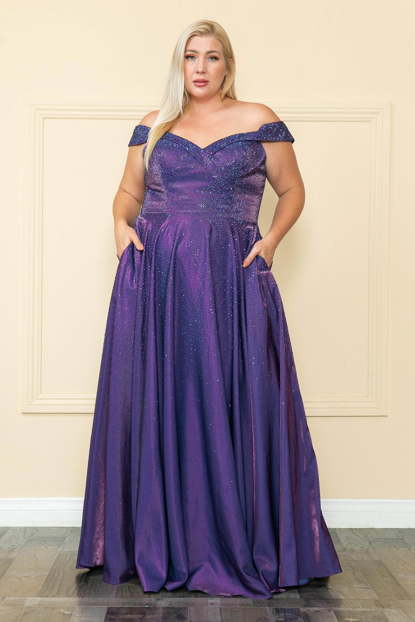 Poly USA W1112 - Off Shoulder Prom Dress