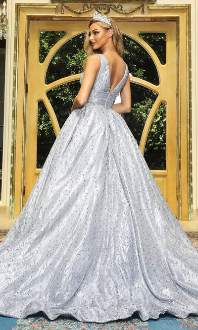 Portia and Scarlett - Cinderella Plunging Glitter Ballgown Special Occasion Dress