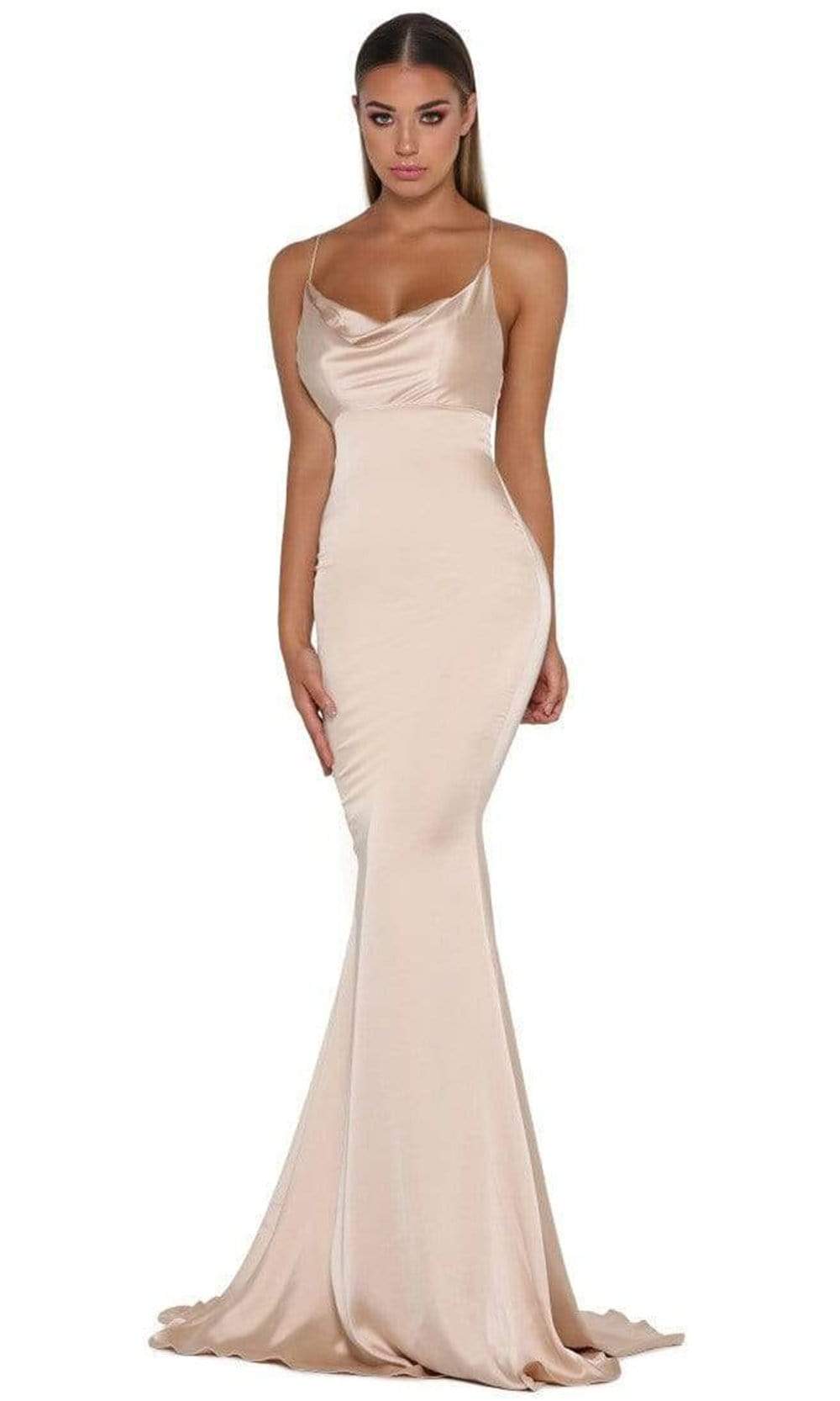 Portia and Scarlett - Dana Gown Cowl Neck Satin Gown Special Occasion Dress