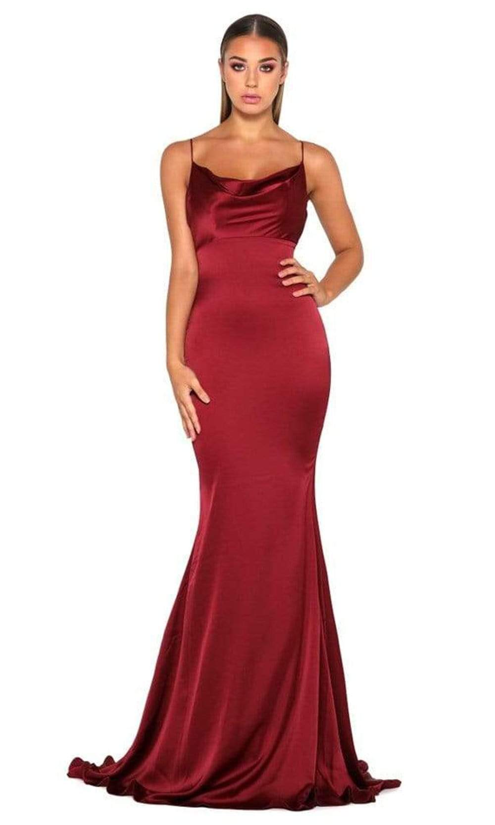 Portia and Scarlett - Dana Gown Cowl Neck Satin Gown Special Occasion Dress