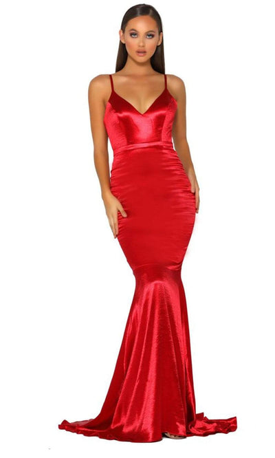 Portia and Scarlett - PS2003 Plunging V Neck Mermaid Dress Prom Dresses