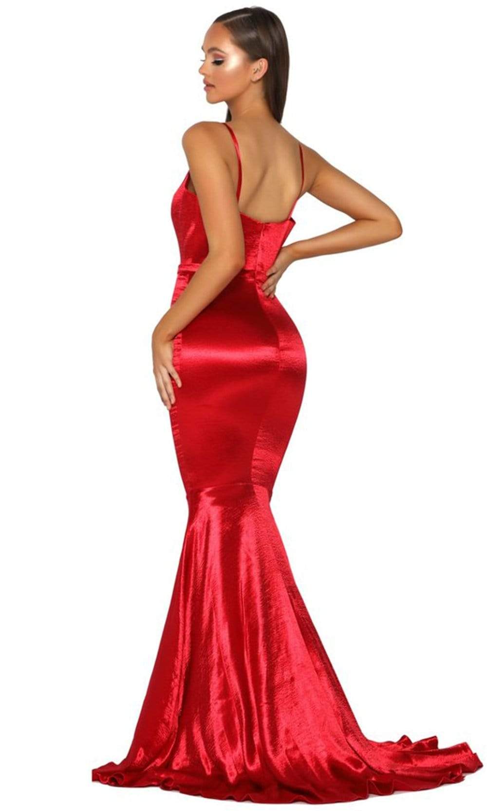 Portia and Scarlett - PS2003 Plunging V Neck Mermaid Dress Prom Dresses