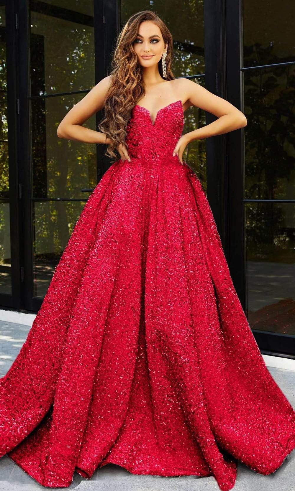 Portia and Scarlett - Ps21208B Strapless Sequin Ballgown Special Occasion Dress