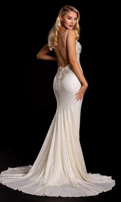 Portia and Scarlett - PS21237 Beaded Backless High Slit Gown Evening Dresses