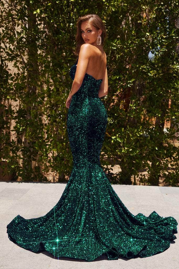Portia and Scarlett - PS22022 Sequined Asymmetric Mermaid Gown Prom Dresses
