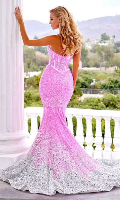 Portia and Scarlett - Ps22346 Strapless Ombre Sequin Gown Special Occasion Dress