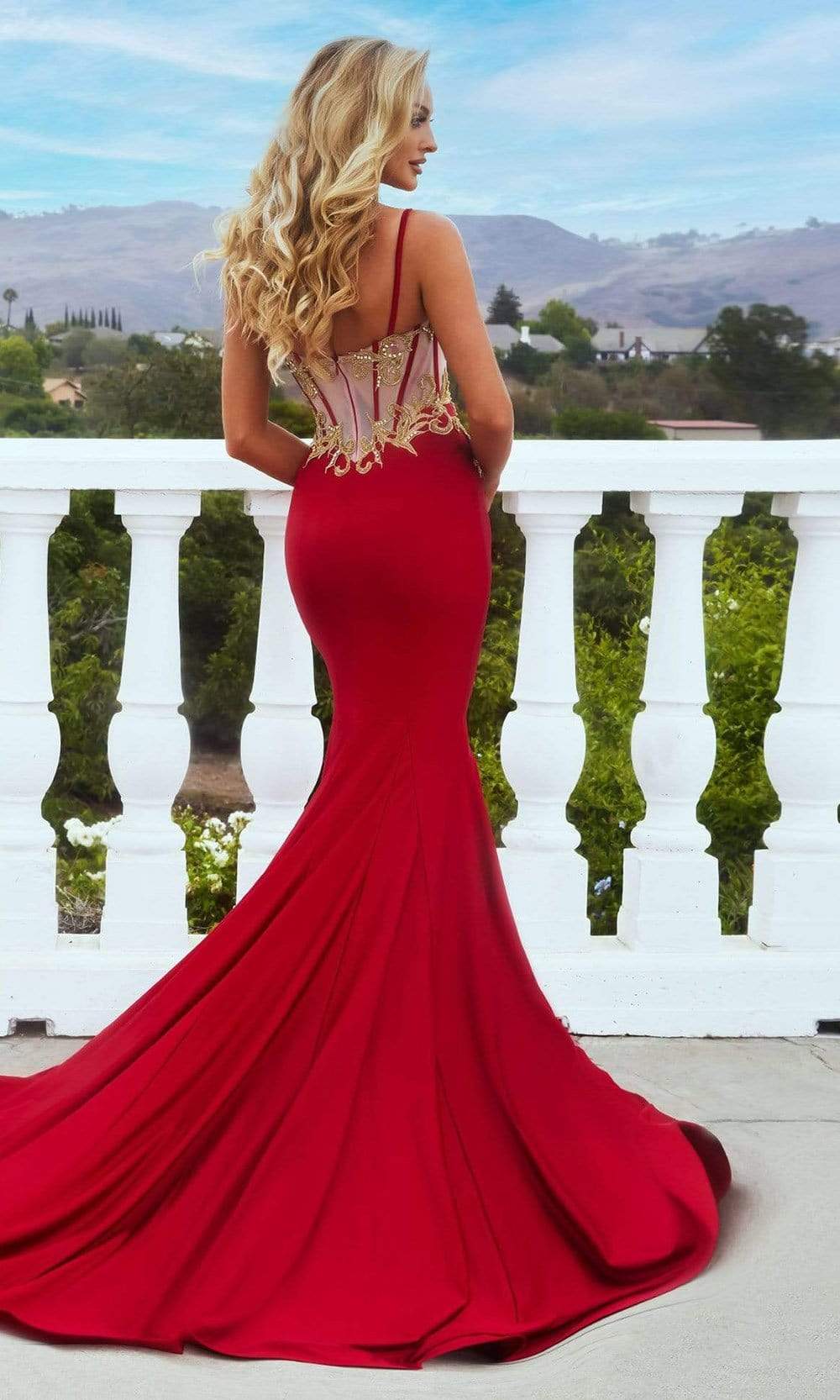 Portia and Scarlett - PS22363 Sweetheart Lace Appliqued Long Dress Prom Dresses