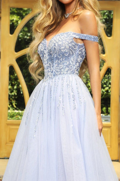 Portia and Scarlett - PS22917 Sweet Flowy Off Shoulder A-Line Dress Prom Dresses