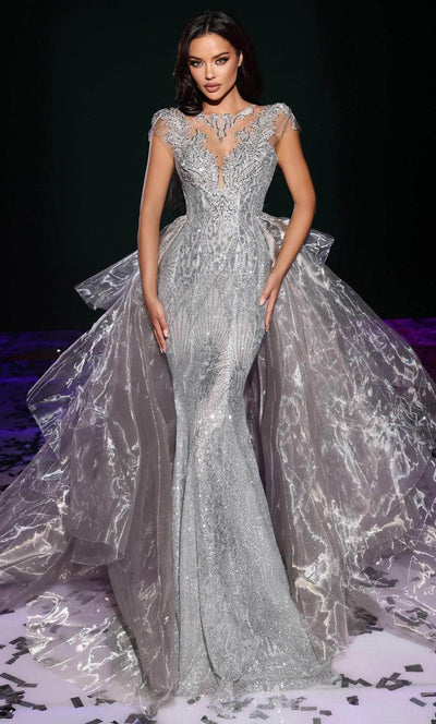 Portia and Scarlett PS23942 - Embroidered Sheath Train Gown