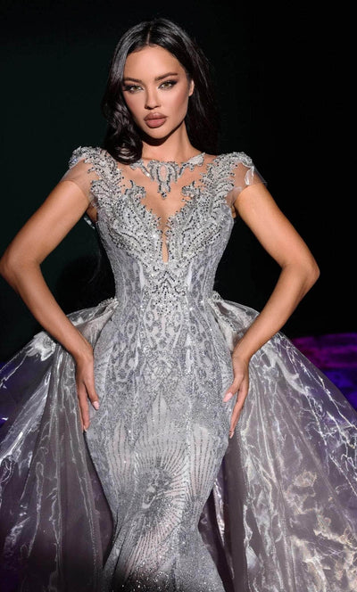 Portia and Scarlett PS23942 - Embroidered Sheath Train Gown