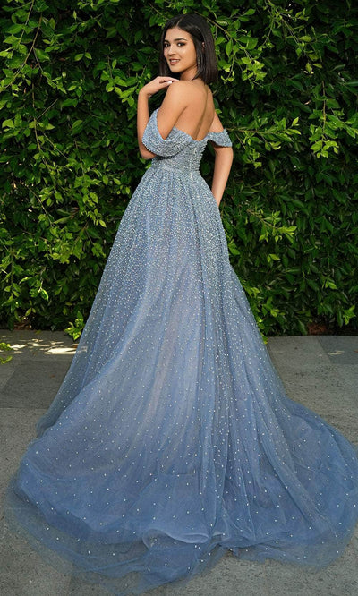Portia and Scarlett PS24073 - Glitter Print A-Line Prom Dress Special Occasion Dress 