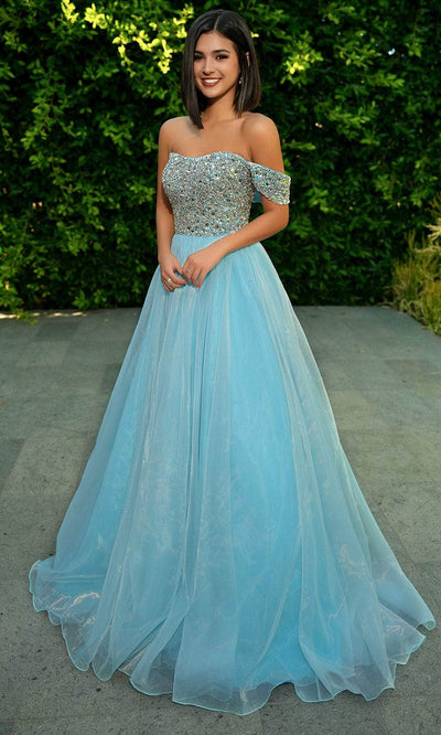 Portia and Scarlett PS24401 - Jeweled Sweetheart Ballgown Special Occasion Dress 00 /  Light-Blue