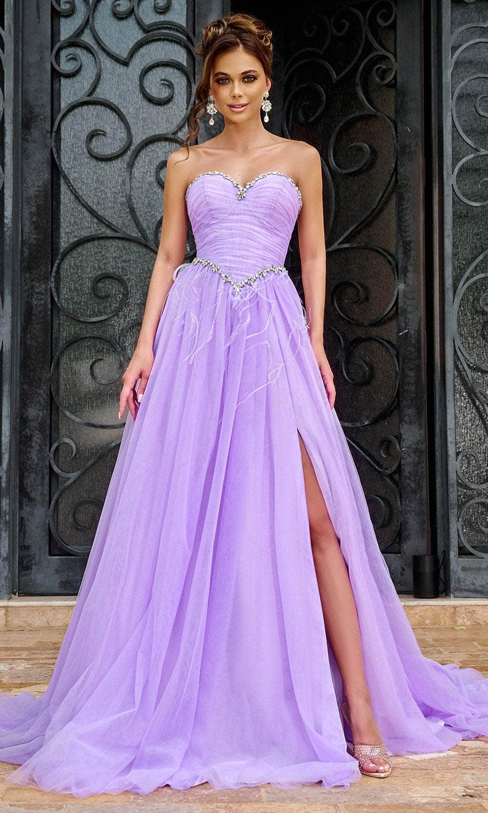 Portia and Scarlett PS24632 - Ruched Sweetheart Prom Gown Special Occasion Dress 00 /  Lilac