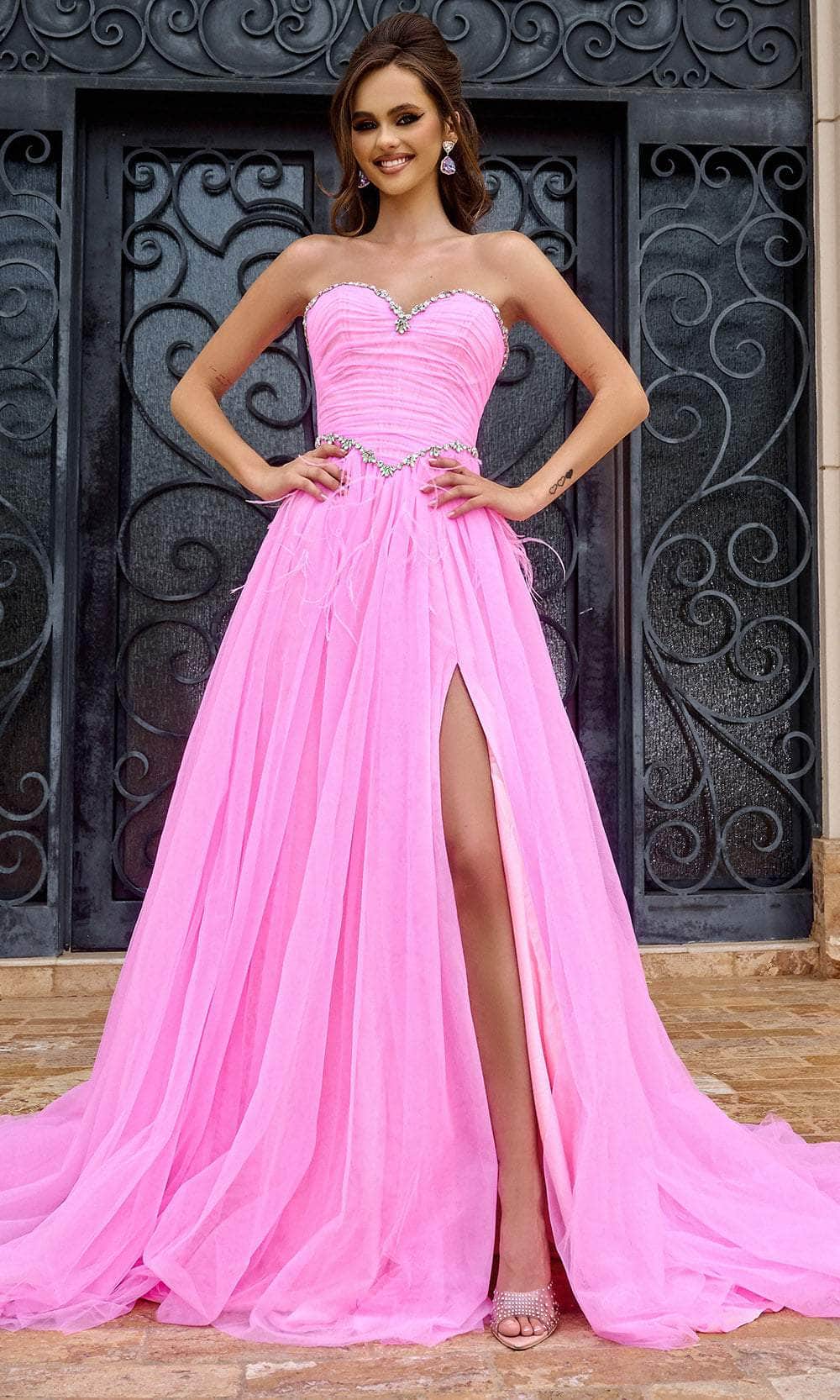 Portia and Scarlett PS24632 - Ruched Sweetheart Prom Gown Special Occasion Dress 00 /  Pink