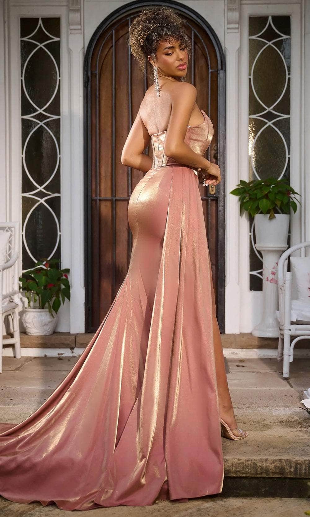 Portia and Scarlett PS24634E - Strapless Side Draped Evening Gown Special Occasion Dress 