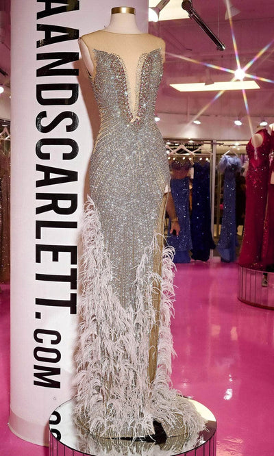 Portia and Scarlett PS24870C - Plunging Embellished Dress Special Occasion Dress 