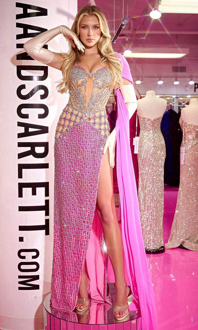 Portia and Scarlett PS24876C - Sweetheart Fitted Gown Special Occasion Dress 00 /  Pink-Nude