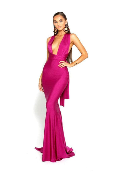 Portia and Scarlett PS6110 - Plunging Neck Sheath Formal Dress Special Occasion Dress