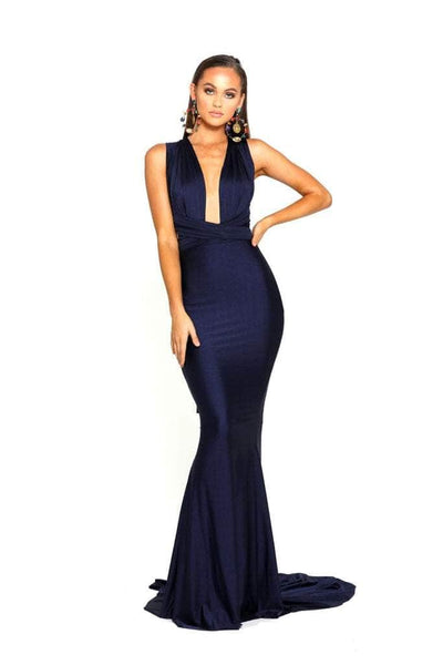 Portia and Scarlett PS6110 - Plunging Neck Sheath Formal Dress Special Occasion Dress