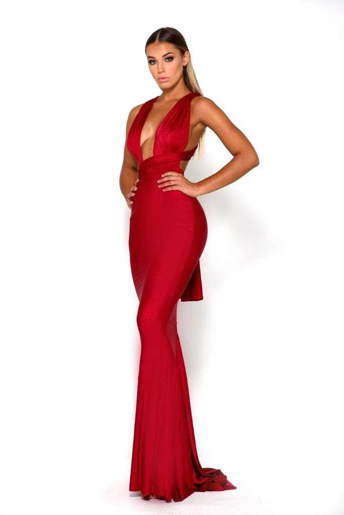 Portia and Scarlett PS6110 - Plunging Neck Sheath Formal Dress Special Occasion Dress