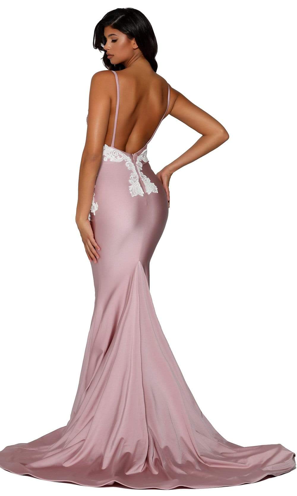Portia and Scarlett - PS6303 Lace Appliqued Sleeveless Evening Gown Evening Dresses