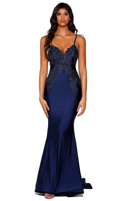 Portia and Scarlett - PS6303 Lace Appliqued Sleeveless Evening Gown Evening Dresses