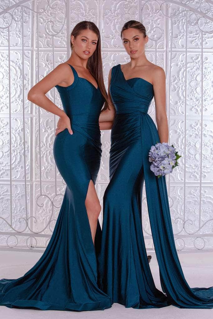 Portia and Scarlett - PS6339 Sleeveless V Neck High Slit Mermaid Gown Evening Dresses