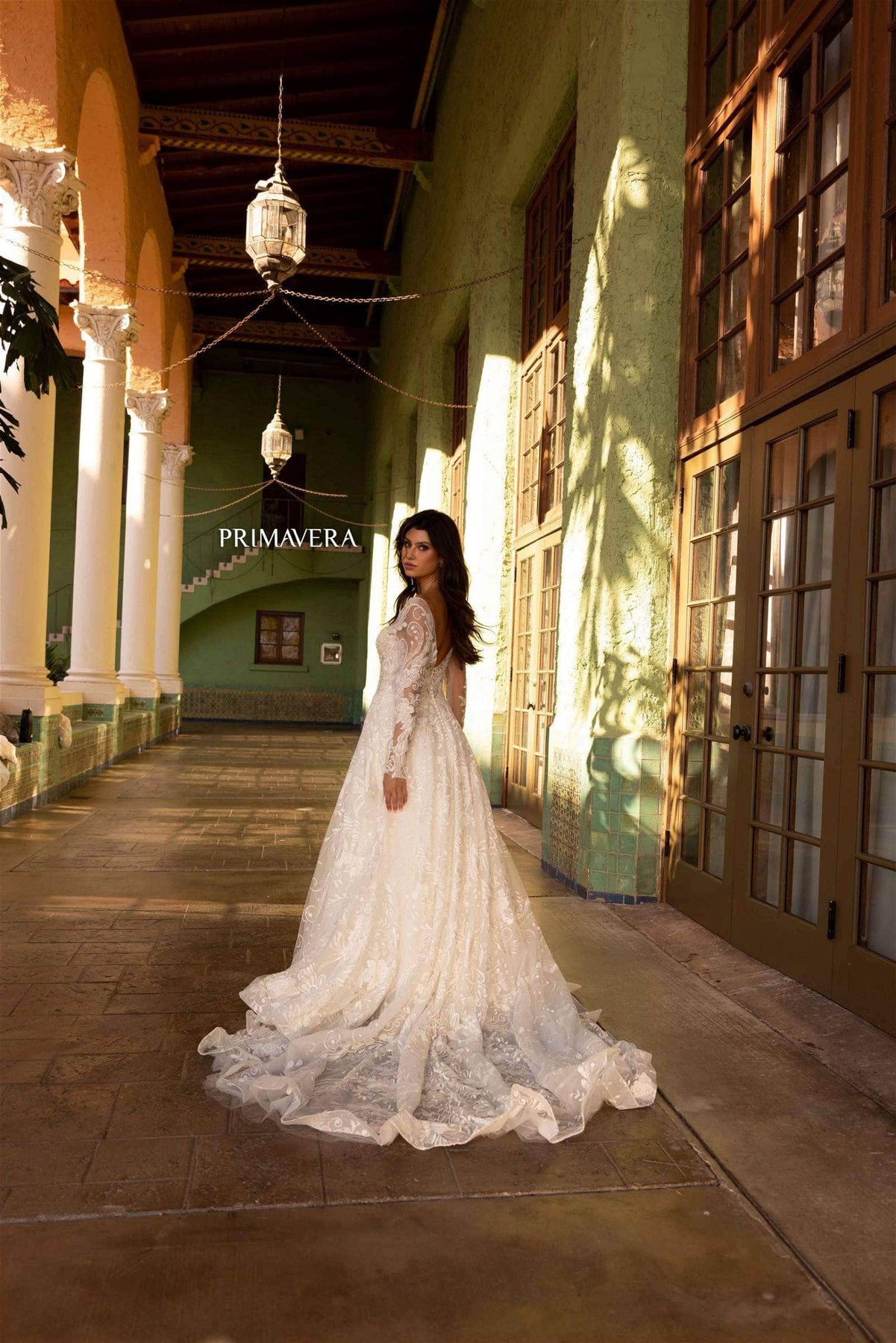 Primavera Bridal 11136 - Long Sleeve Embroidered Dress Special Occasion Dress