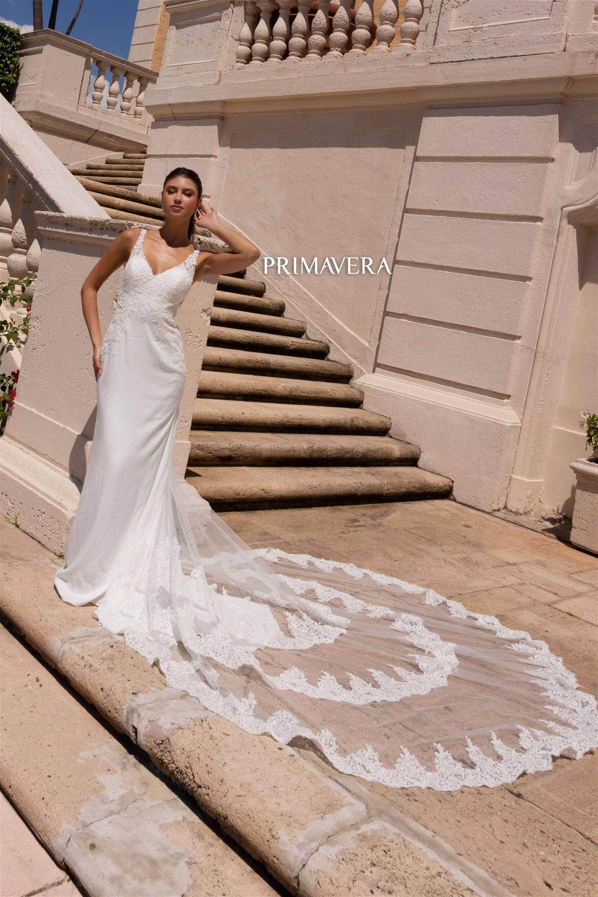 Primavera Bridal 11139 - V-Neck Open Back Dress Special Occasion Dress