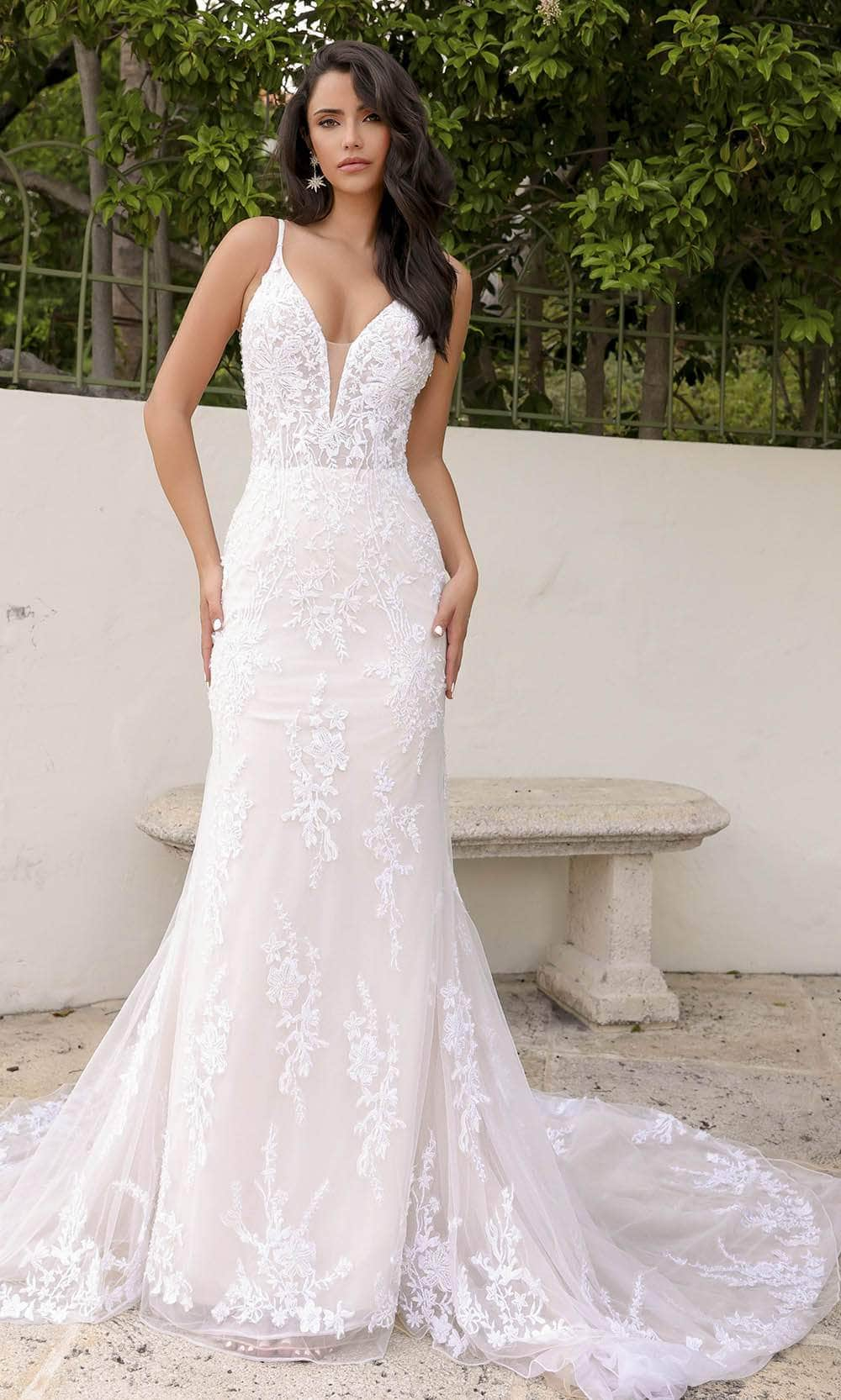 Primavera Couture 11103 - Lace Applique Mermaid Wedding Gown Wedding Dresses 0 / Ivory