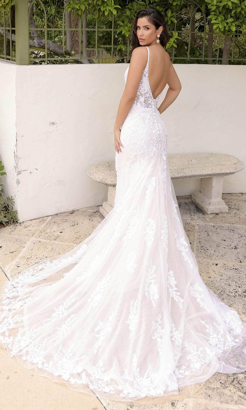 Primavera Couture 11103 - Lace Applique Mermaid Wedding Gown Wedding Dresses