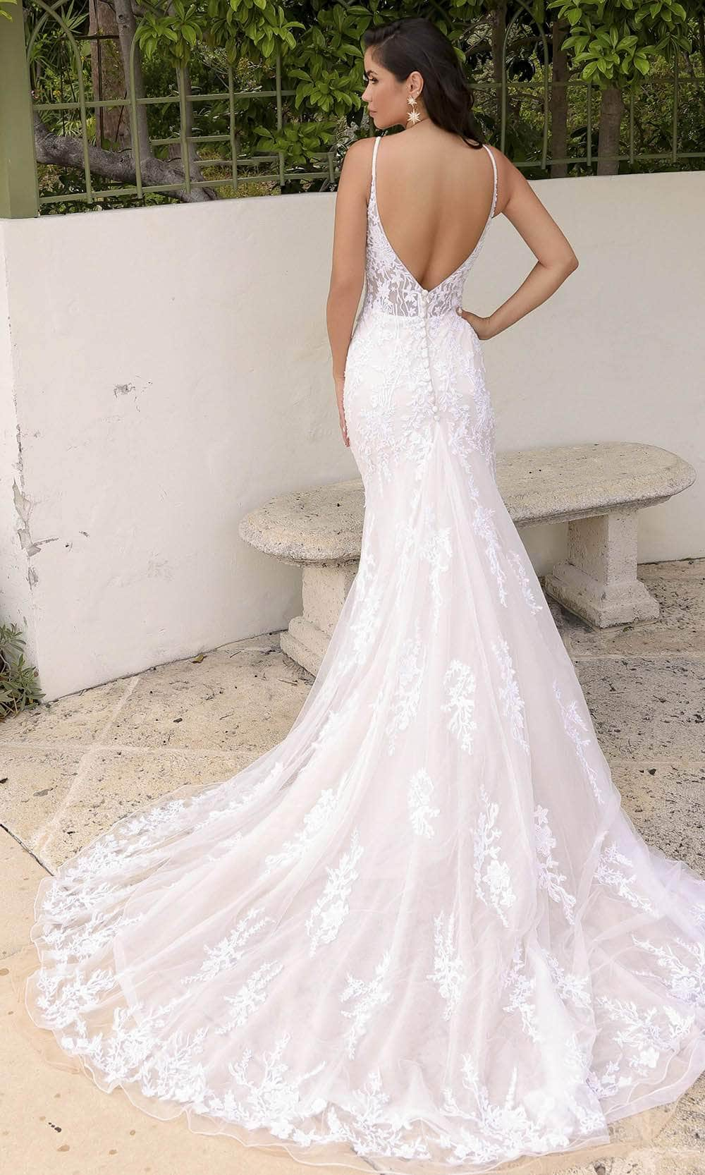 Primavera Couture 11103 - Lace Applique Mermaid Wedding Gown Wedding Dresses