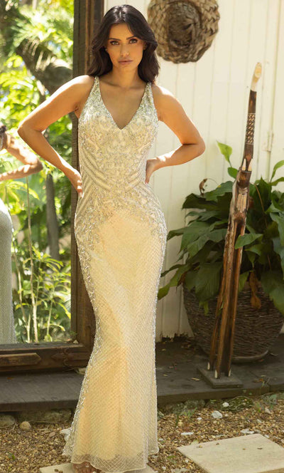 Primavera Couture 12063 - Sleeveless Beaded Prom Gown Prom Dresses