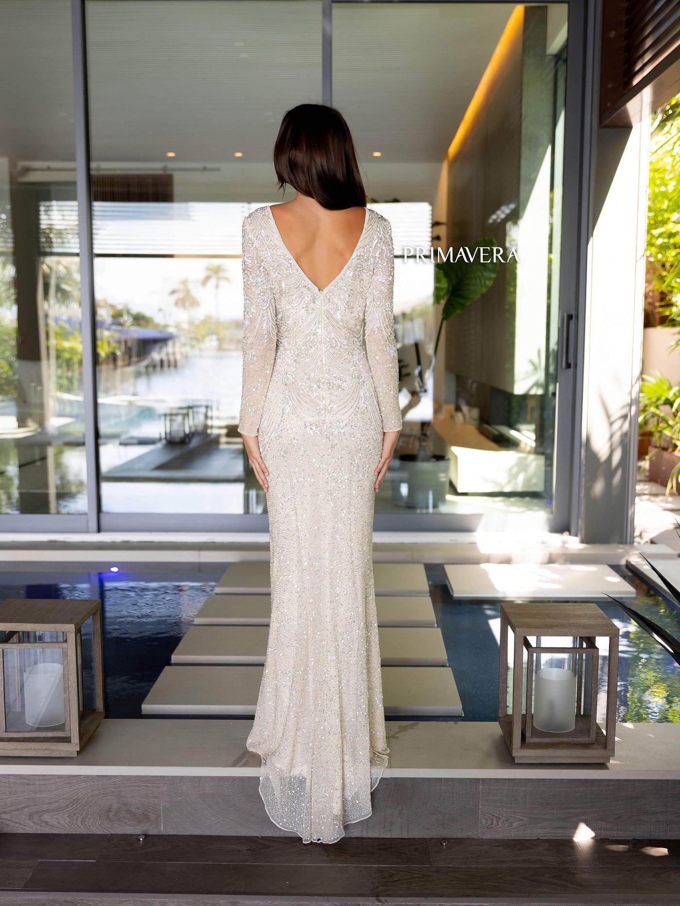 Primavera Couture 12165 - Long Sleeve Fitted Prom Gown Special Occasion Dress