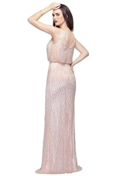 Primavera Couture - 1272 Petal Motif Illusion Sheath Gown Special Occasion Dress