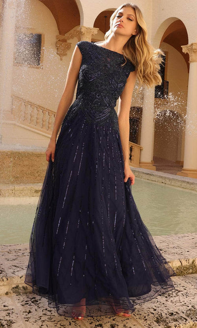 Primavera Couture 13118 - Bateau Embellished Prom Dress Special Occasion Dress