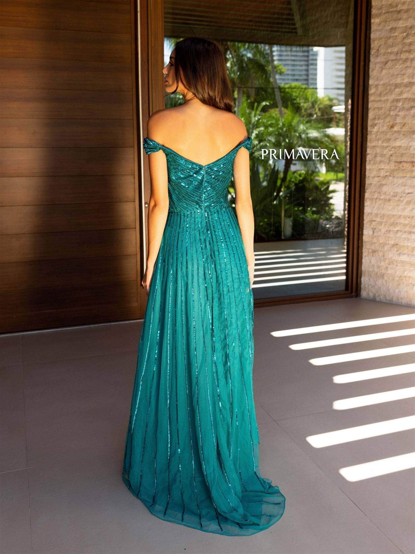 Primavera Couture 13125 - Off-Shoulder Sequin Embellished Dress Special Occasion Dress