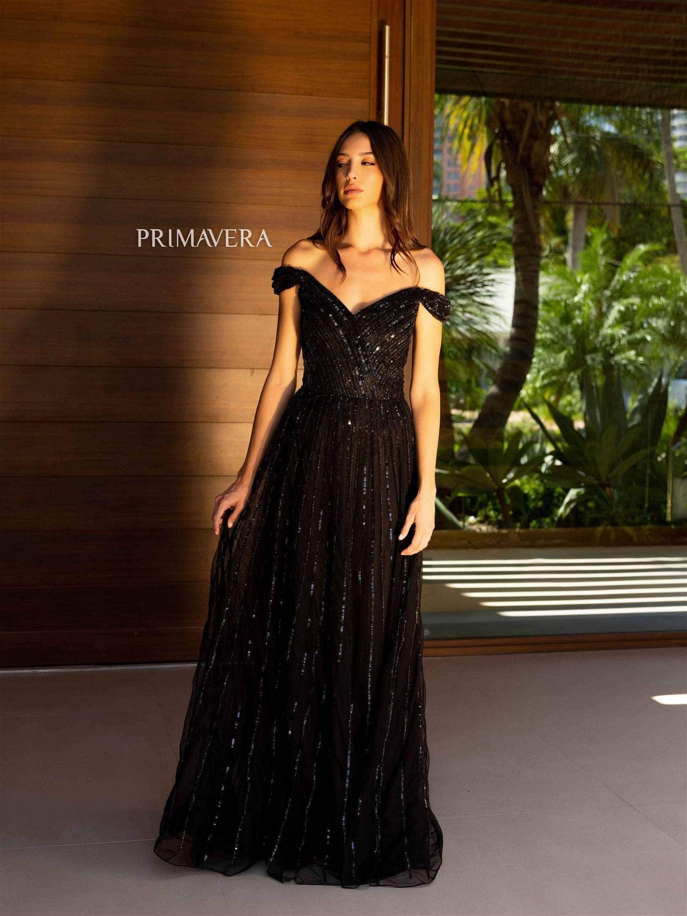 Primavera Couture 13125 - Off-Shoulder Sequin Embellished Dress Special Occasion Dress