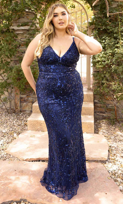 Primavera Couture 14001 - V Neck Sequined Sleeveless Gown Prom Dresses