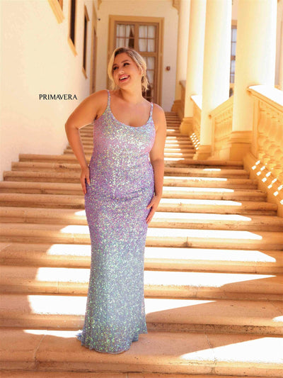 Primavera Couture 14042 - Scoop Neck Sequined Embellished Dress Special Occasion Dress