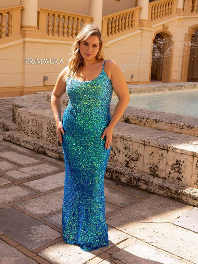Primavera Couture 14042 - Scoop Neck Sequined Embellished Dress Special Occasion Dress
