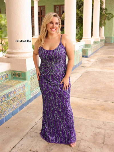Primavera Couture 14045 - V-Neck Sequined Embellished Dress Special Occasion Dress