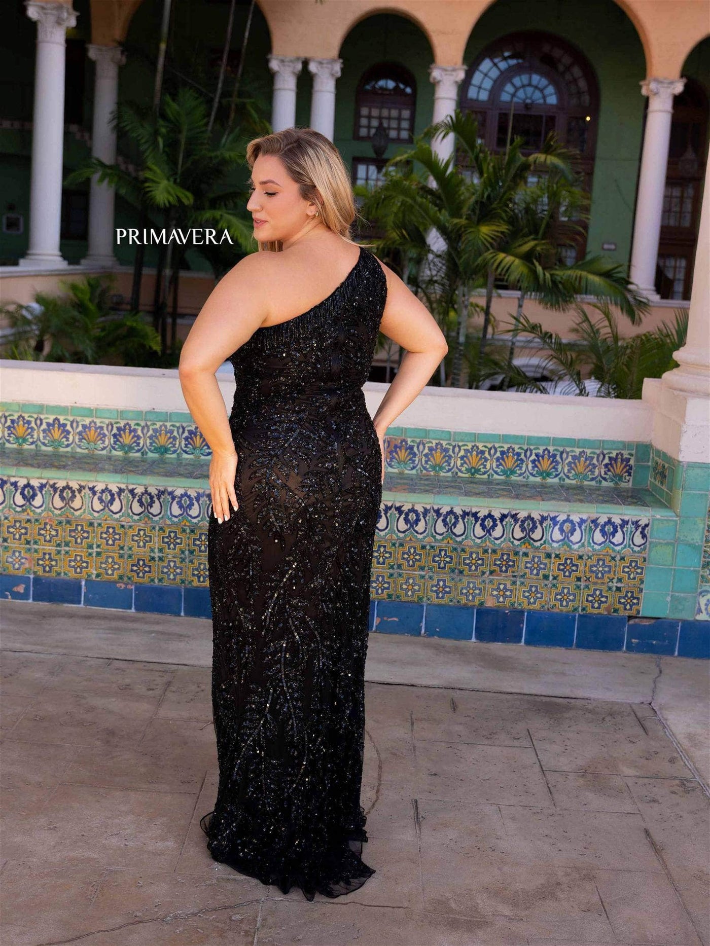 Primavera Couture 14047 - Asymmetrical One-Sleeve Evening Dress Special Occasion Dress
