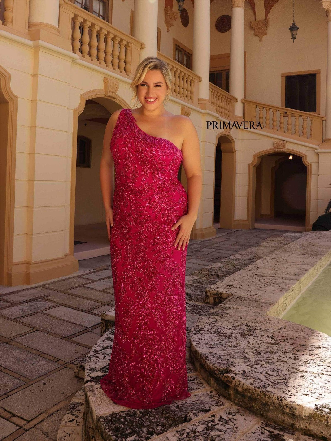 Primavera Couture 14047 - Asymmetrical One-Sleeve Evening Dress Special Occasion Dress