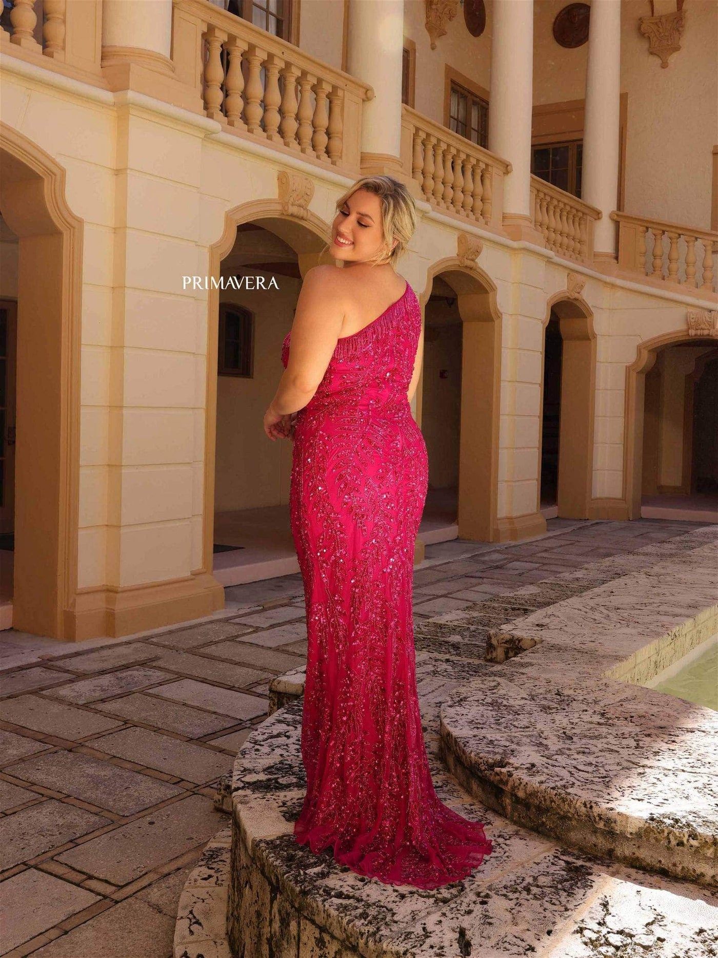 Primavera Couture 14047 - Asymmetrical One-Sleeve Evening Dress Special Occasion Dress