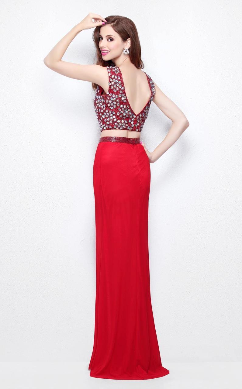 Primavera Couture - 1511 Bejeweled Illusion Bateau Neck Sheath Dress Special Occasion Dress
