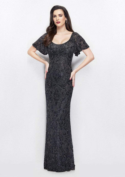 Primavera Couture - 1991 Embellished Scoop Sheath Dress Special Occasion Dress 0 / Charcoal