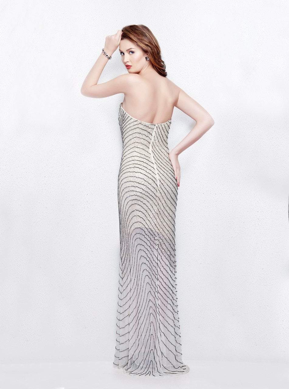 Primavera Couture - 3045 Strapless Swirl Suffused Evening Gown Special Occasion Dress